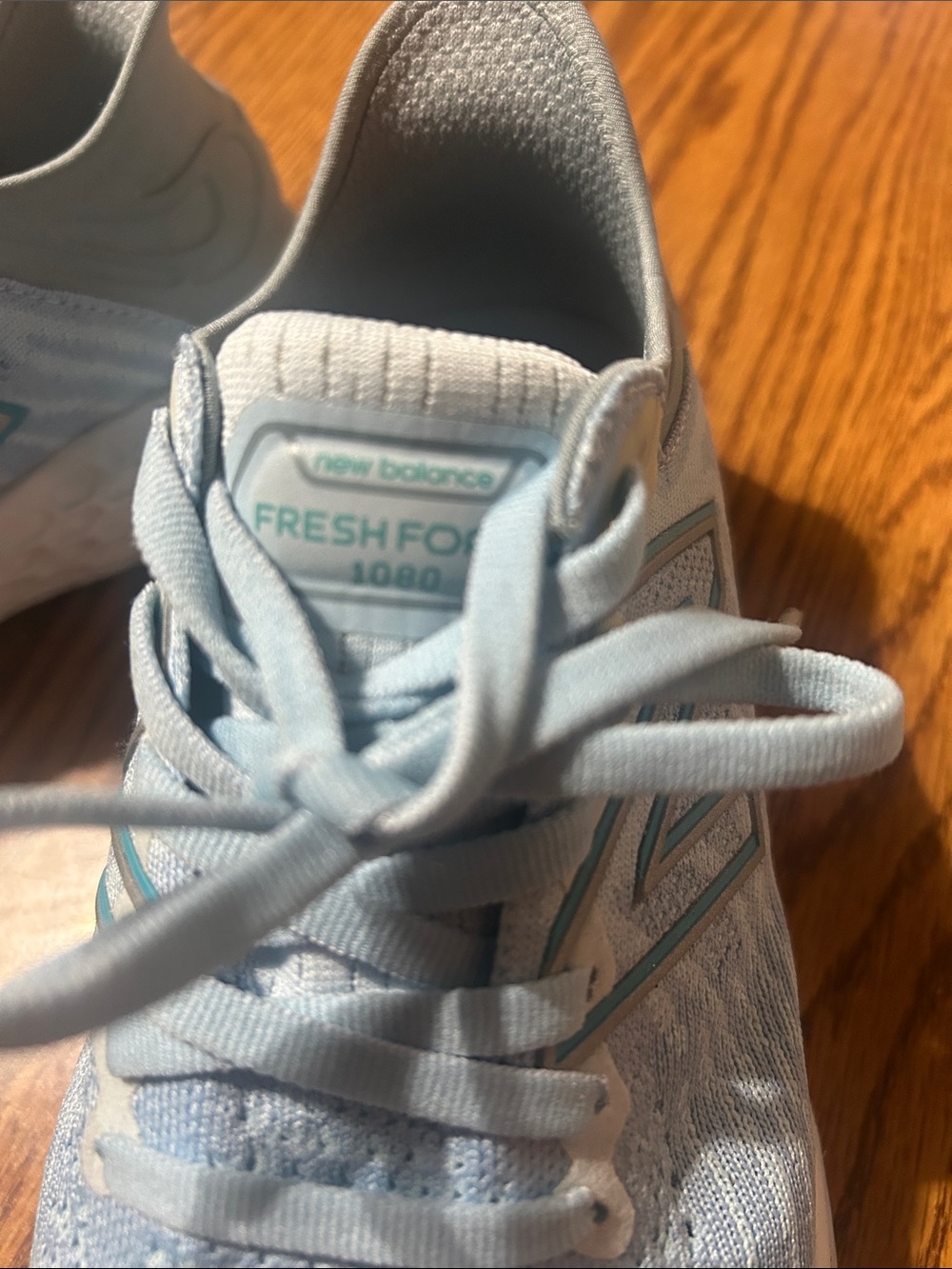 New Balance Pale Blue Knit Running Shoes - Picture 2 of 6